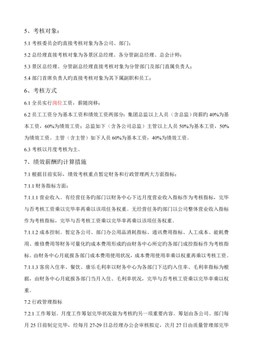 旅游集团绩效考评实施专题方案.docx