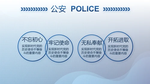 大气公安警察工作总结汇报计划PPT动态模板