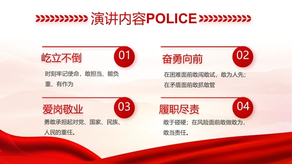 红色大气公安人民警察工作总结汇报动态PPT