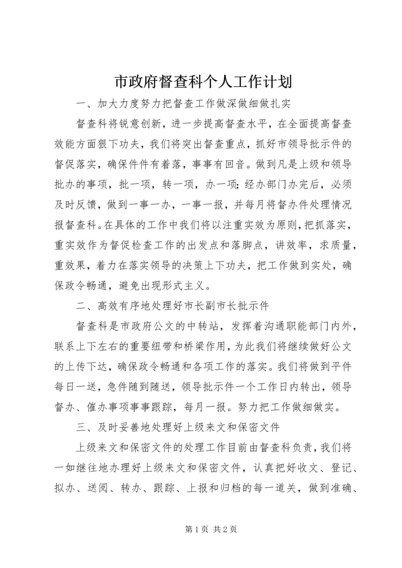 市政府督查科个人工作计划.docx