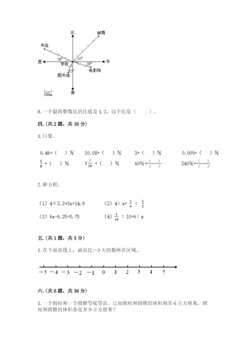 苏教版六年级数学小升初试卷附答案【能力提升】.docx