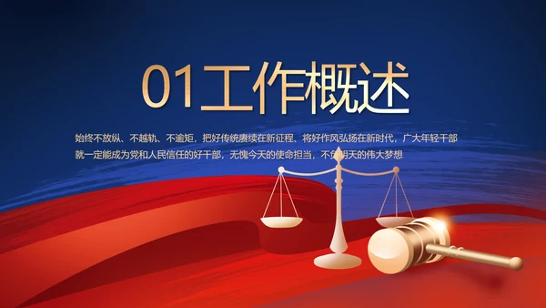 蓝色大气法律工作述职报告动态PPT