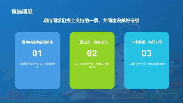 蓝色手绘风班委竞选自我介绍PPT模板
