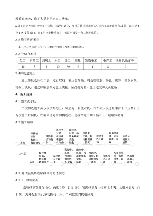 二次结构综合施工专题方案文案.docx