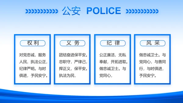 蓝色政治建警从严治警公安警察动态PPT