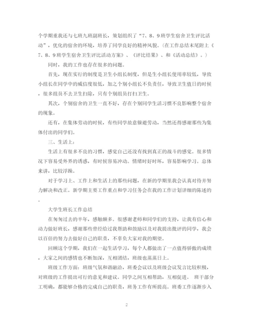 精编之大学班长工作总结范文22.docx