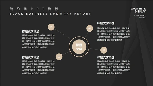 酷黑商务风总结汇报PPT模板
