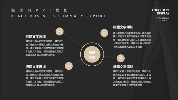 酷黑商务风总结汇报PPT模板