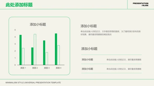 绿色文艺清新风总结汇报PPT演示模板