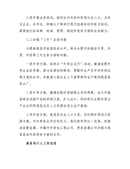 商务局个人工作总结4篇