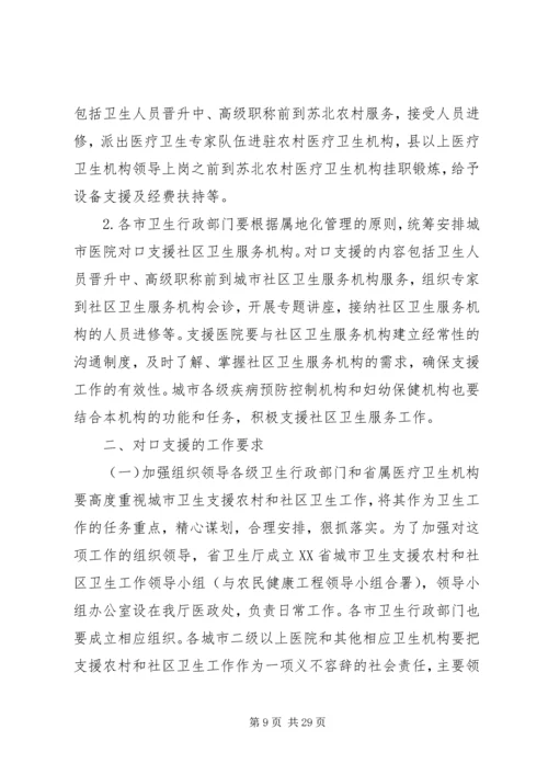 二0一一年对口支援下级医院和卫生支农工作实施方案].docx