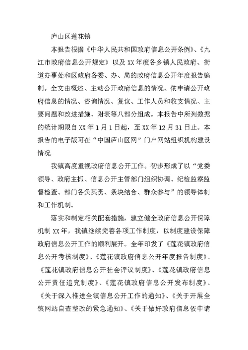 政府信息公开工作汇报