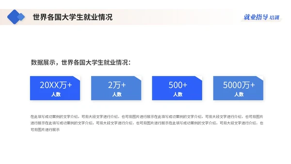 蓝色简约商务大学生就业指导培训ppt模板