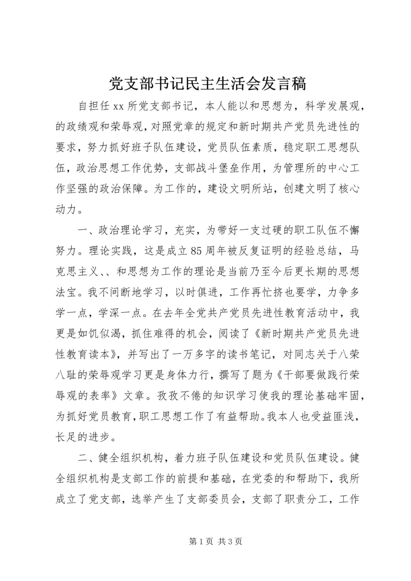 党支部书记民主生活会发言稿.docx