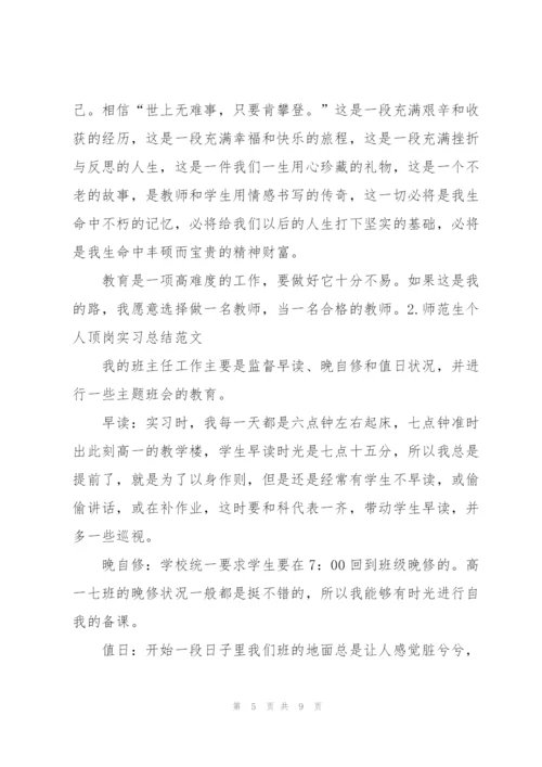 师范生个人顶岗实习总结范文.docx