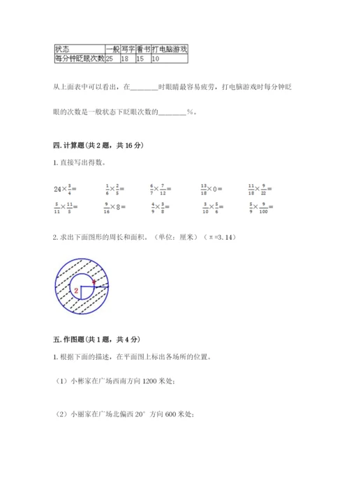 2022人教版六年级上册数学期末卷带答案（培优b卷）.docx
