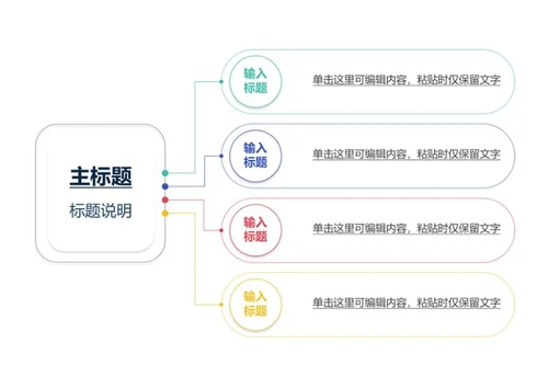 思维导图-简约几何彩色左侧展开横式