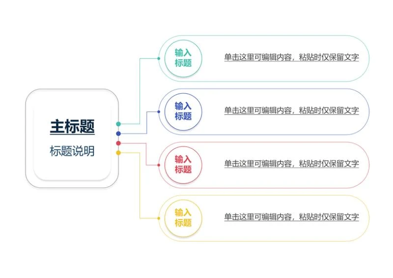 思维导图-简约几何彩色左侧展开横式