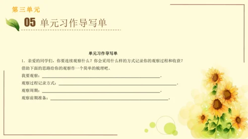 统编版语文四年级上册2024-2025学年度第三单元习作： 写观察日记（课件）