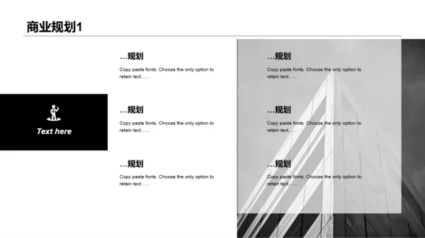 黑白色几何简约项目商业计划书PPT素材