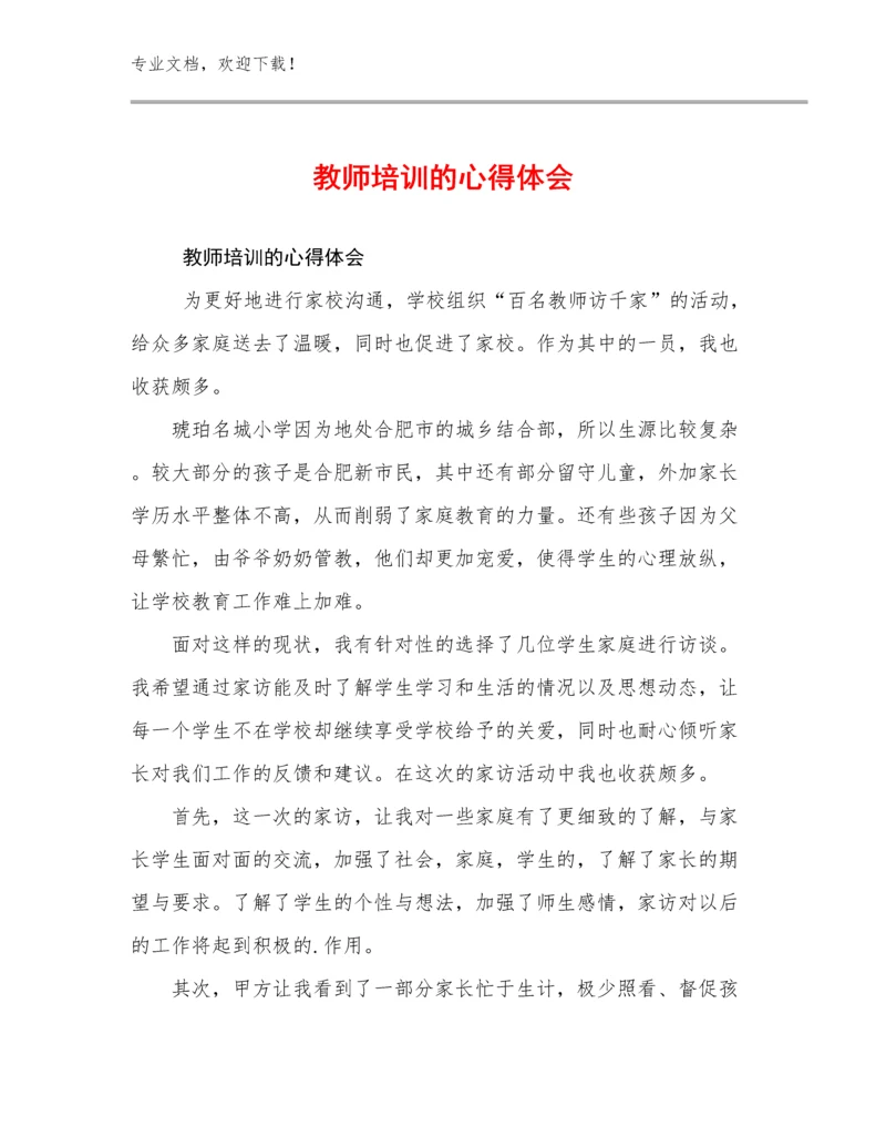 2023教师培训的心得体会优选例文23篇合集.docx