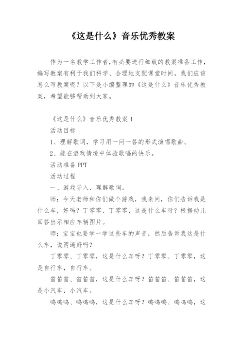 《这是什么》音乐优秀教案.docx