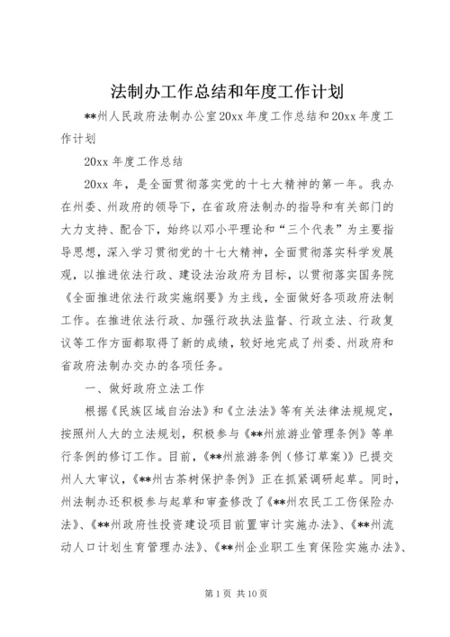 法制办工作总结和年度工作计划.docx