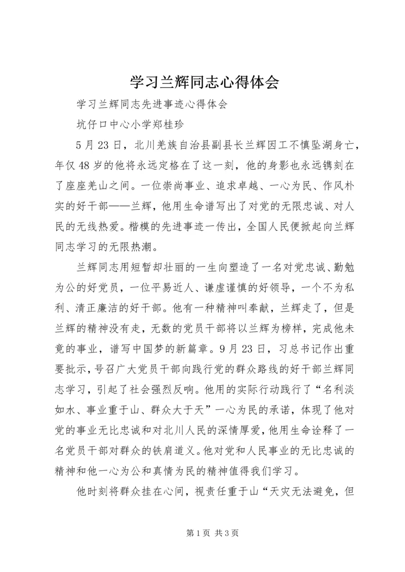 学习兰辉同志心得体会 (6).docx