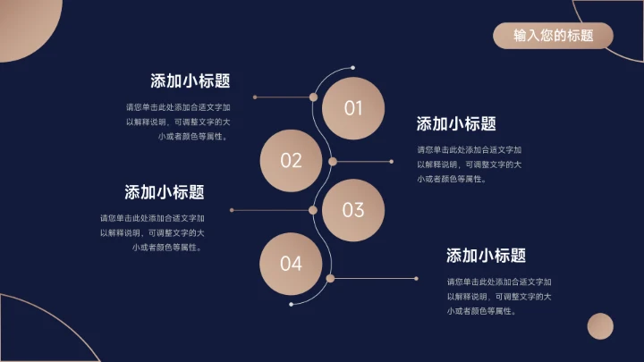 蓝金暗色简洁市场营销总结汇报PPT模板
