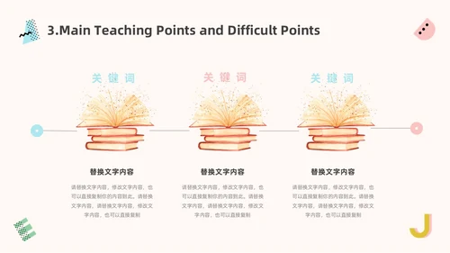 蓝色粉色简约小清新英语说课教学说课课件PPT模板