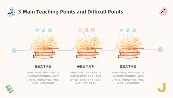 蓝色粉色简约小清新英语说课教学说课课件PPT模板
