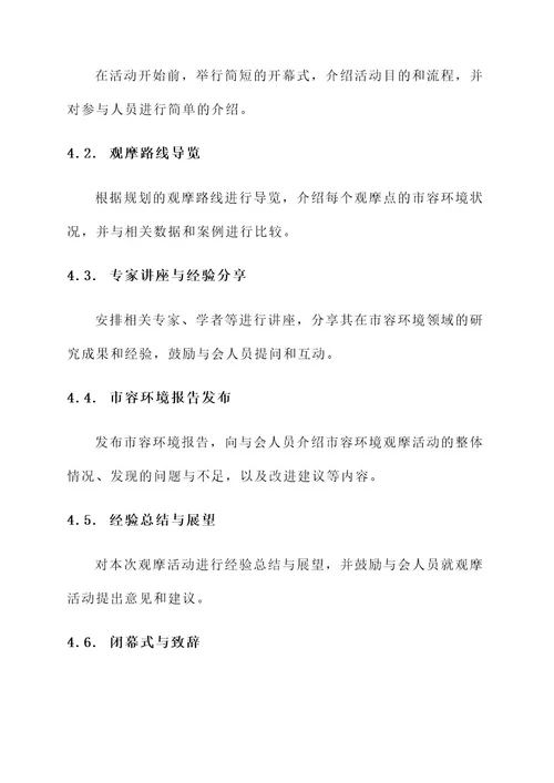 市容环境观摩准备工作方案
