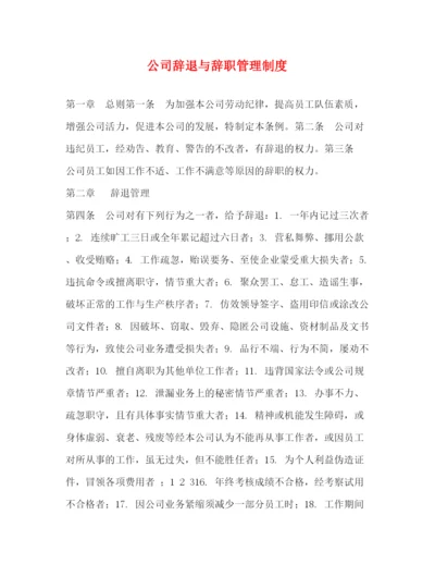 精编之公司辞退与辞职管理制度.docx