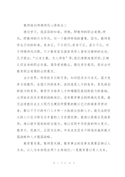 教师培训师德师风心得体会2022范文.docx
