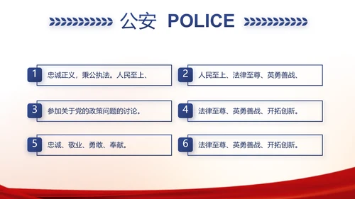 红色大气公安警察工作汇报PPT动态