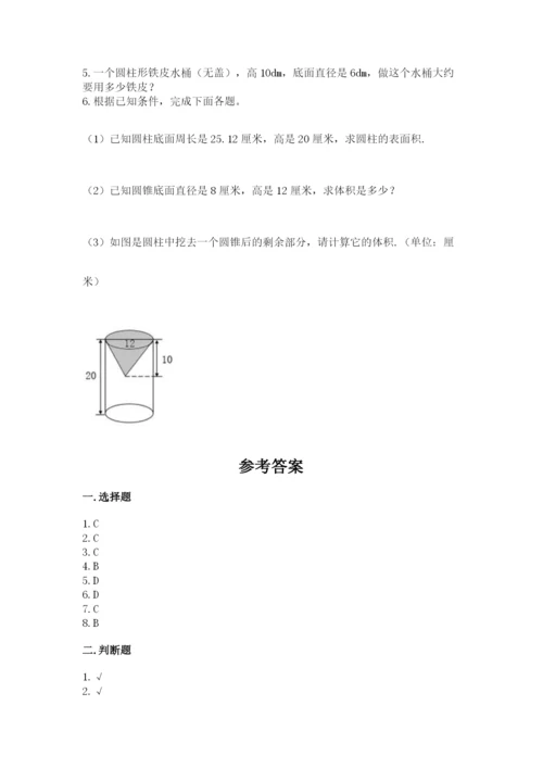 北师大版六年级下册数学 期末检测卷带答案（黄金题型）.docx