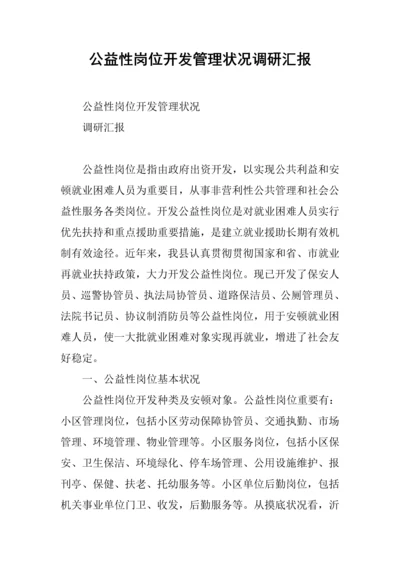 公益性岗位开发管理情况的调研报告.docx