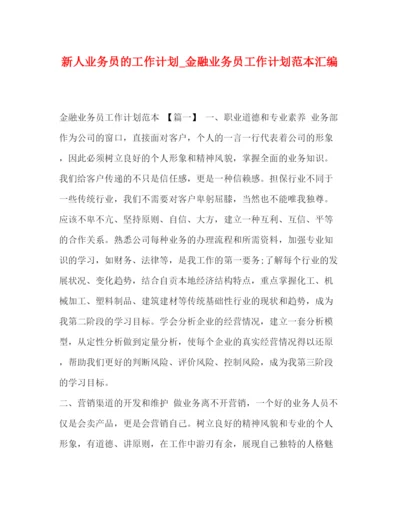 精编之新人业务员的工作计划_金融业务员工作计划范本汇编.docx