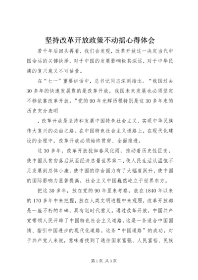 坚持改革开放政策不动摇心得体会 (3).docx