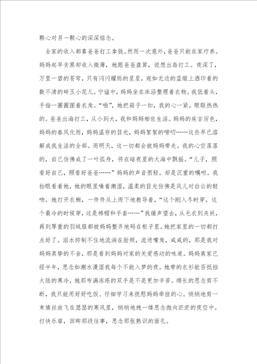 思念的小学满分作文600字