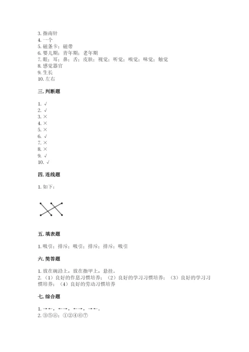 教科版二年级下册科学知识点期末测试卷附答案【综合题】.docx