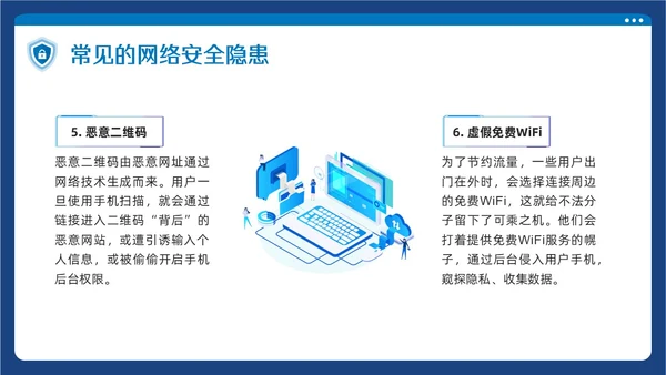 蓝色简约大学生网络安全PPT模板宣传PPT动态PPT国家网络安全宣传周网络安全宣传周