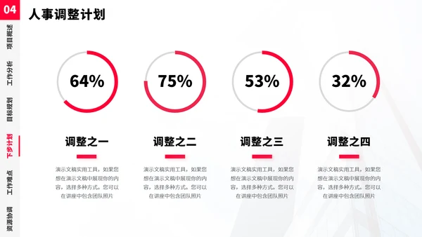 红色项目管理资源方案PPT模板