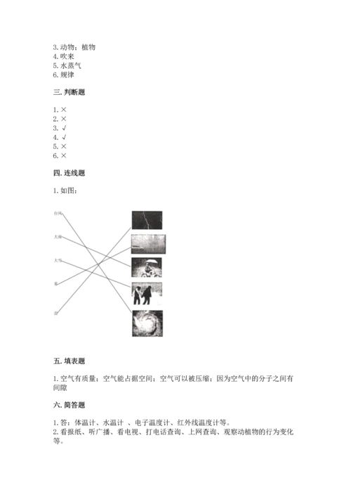 教科版三年级上册科学期末测试卷带答案（综合卷）.docx