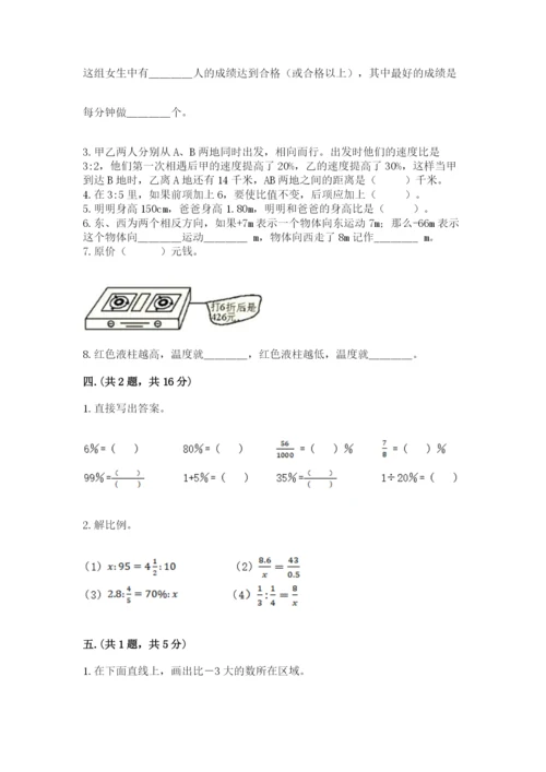 人教版数学六年级下册试题期末模拟检测卷及参考答案（黄金题型）.docx