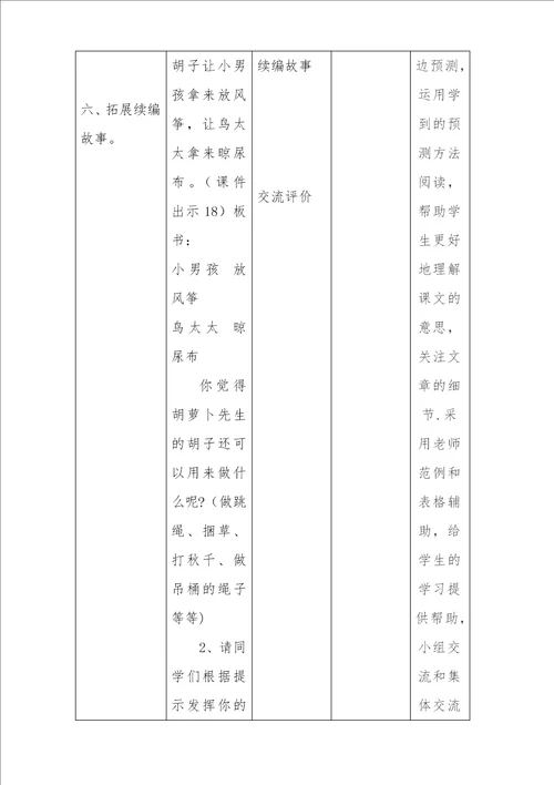 13胡萝卜先生的长胡子教学设计2