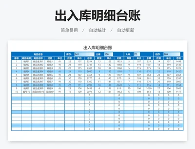 出入库明细台账