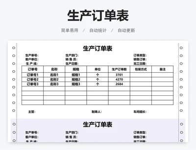 生产订单表