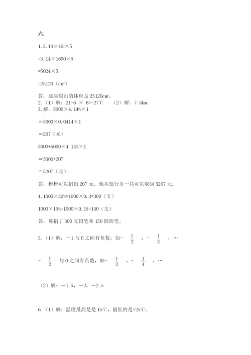 小学六年级下册数学摸底考试题精品【b卷】.docx