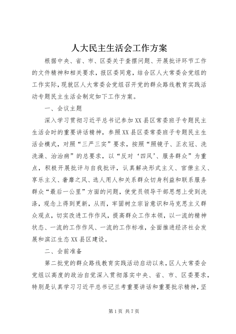 人大民主生活会工作方案.docx